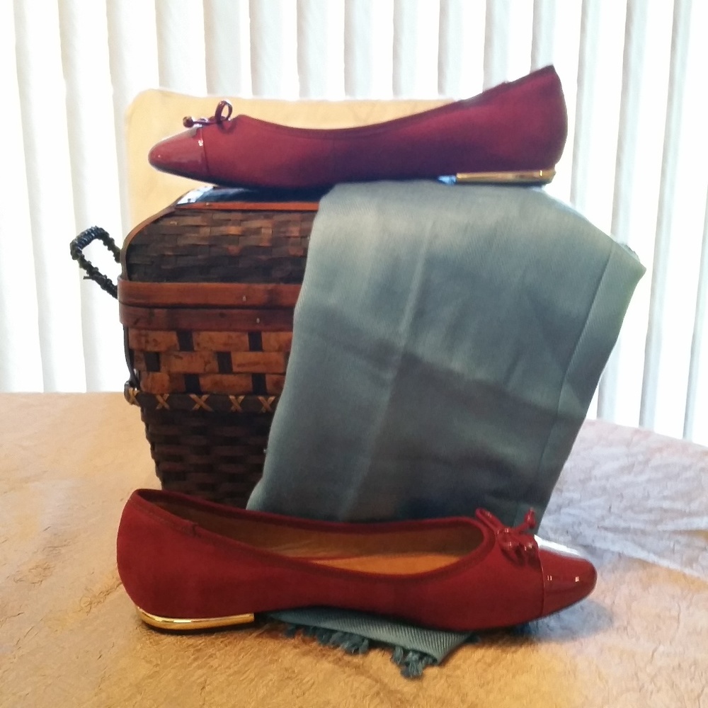 Arezzo Suede Patent Flat Shoes